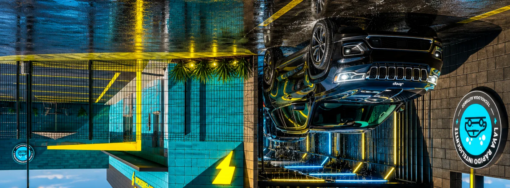 Carro limpo em frente à unidade Go Flash Wash